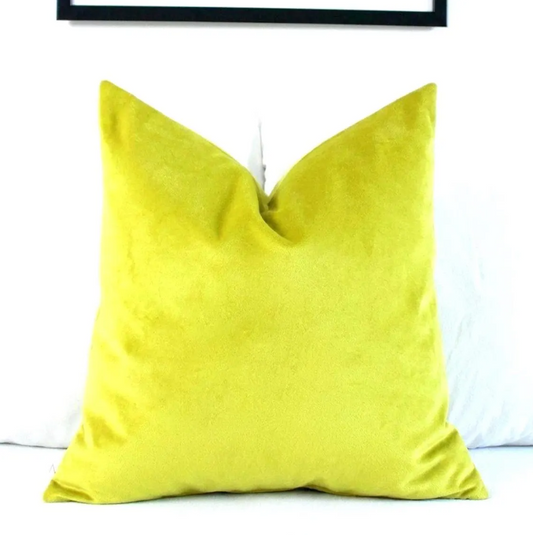 Venom Yellow Velvet Pillow Cover | Bold Chartreuse Cushion