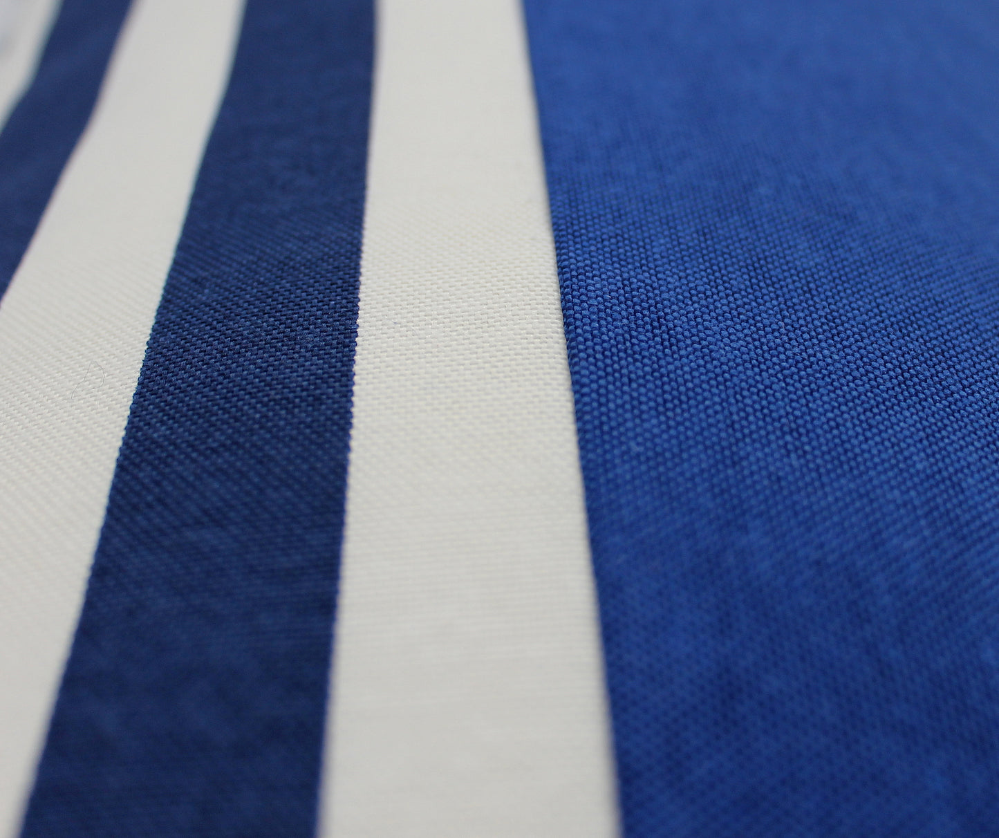 Dark Cobalt and Navy Blue and White Stripe Colorblock Pillow Cover