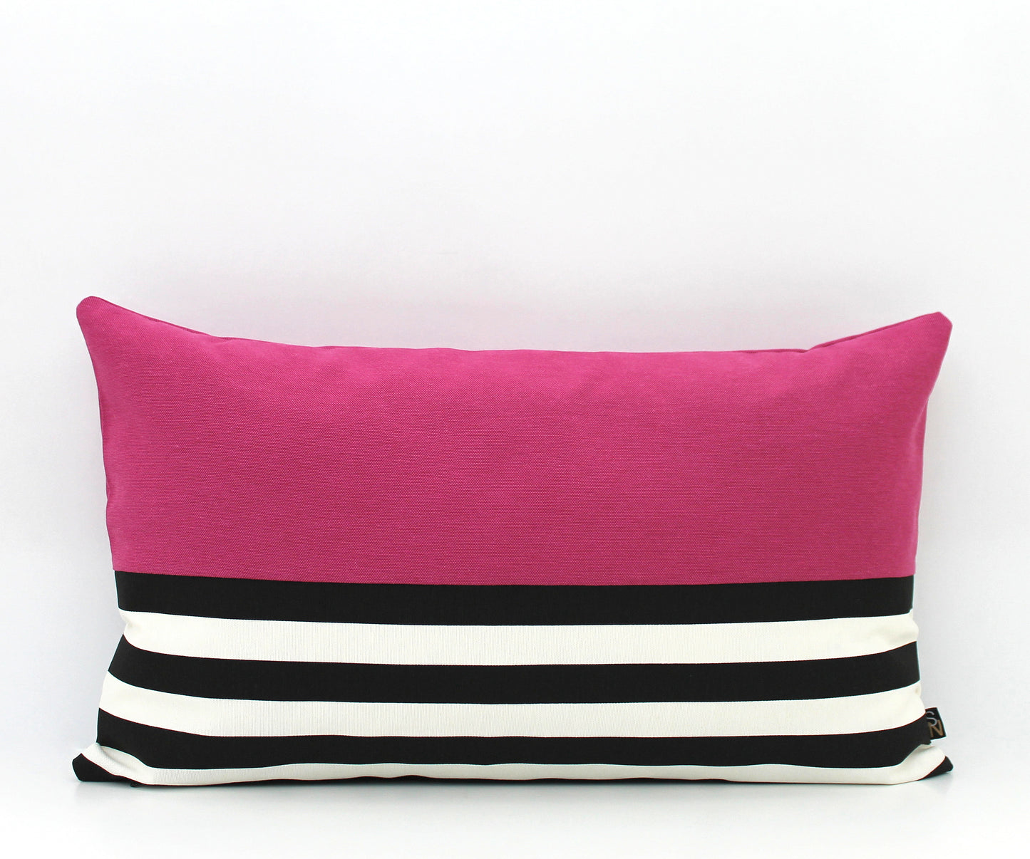 Hot Pink, Black and White Colorblock Pillow Cover (Fuchsia or Magenta Optional)