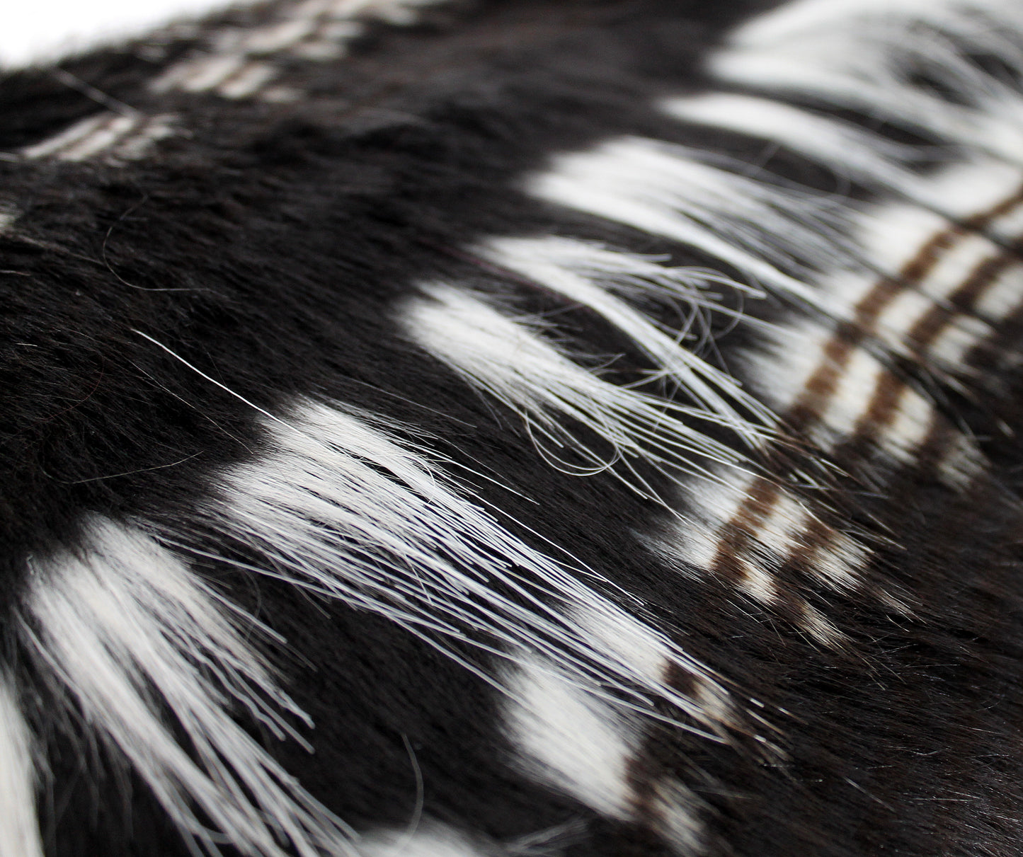 Luxury Black and White Faux Fur Pillow Cover - Custom Backing Color