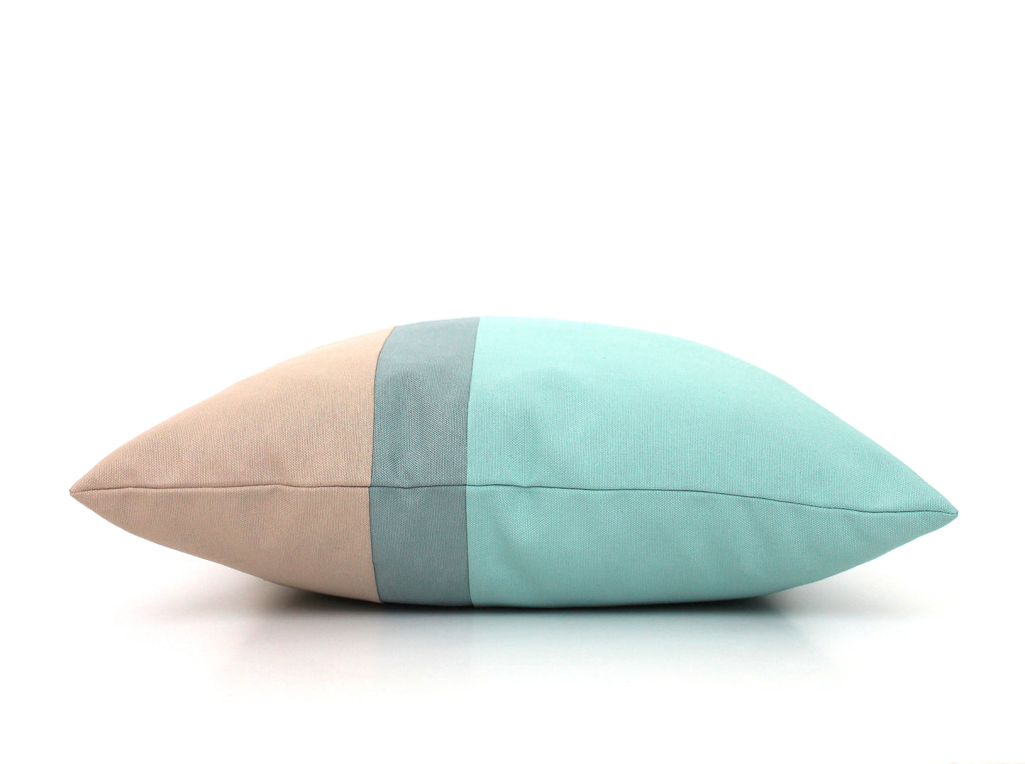 Aqua, Blue Grey and Stone Colorblock Pillow Cover