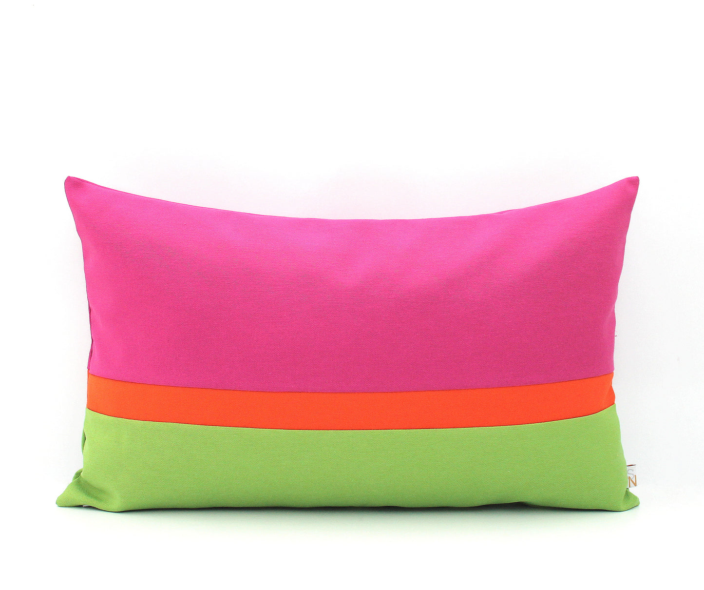 Hot Pink, Orange and Bright Green Colorblock Pillow Cover