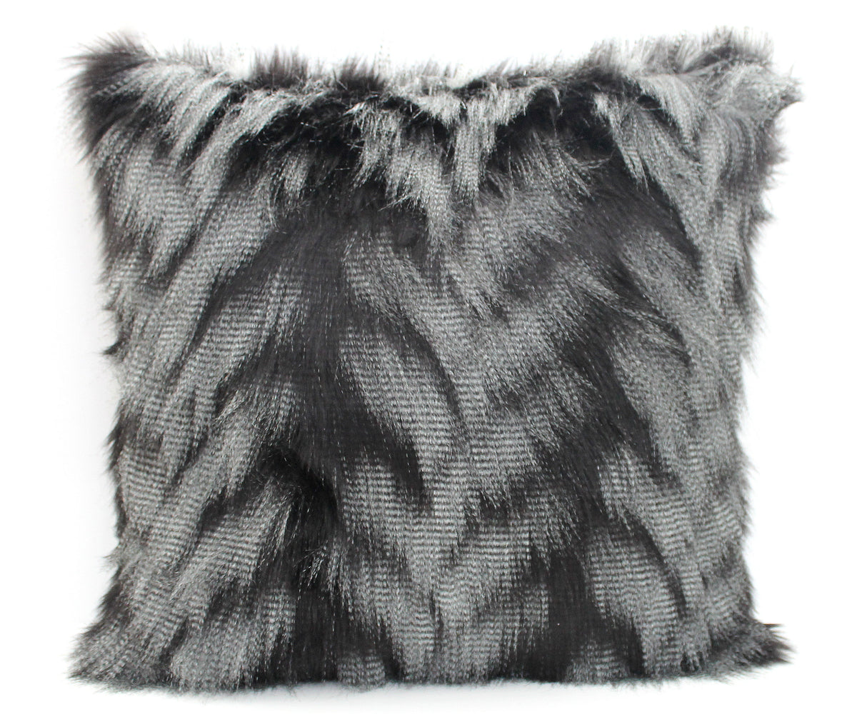 Luxury Guinea Fowl Feather Faux Fur Pillow Cover - Custom Backing Color