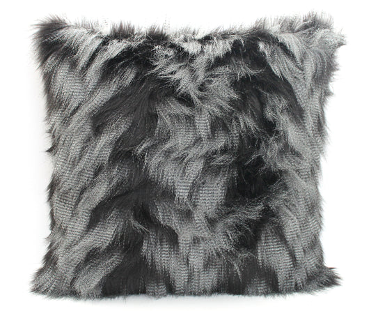 Luxury Guinea Fowl Feather Faux Fur Pillow Cover - Custom Backing Color