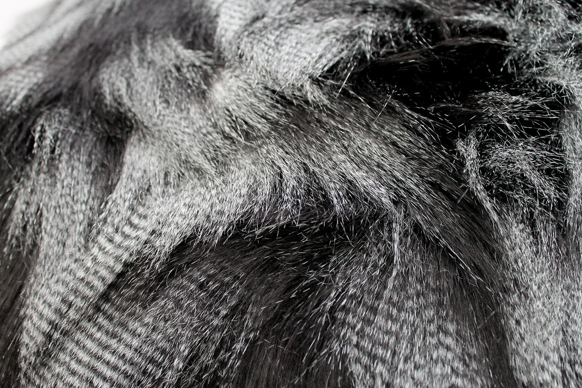 Luxury Guinea Fowl Feather Faux Fur Pillow Cover - Custom Backing Color