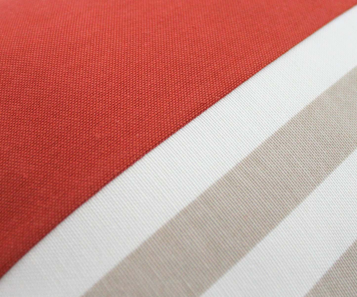 Rust with Beige and Off-White Stripes Colorblock Lumbar Pillow Cover