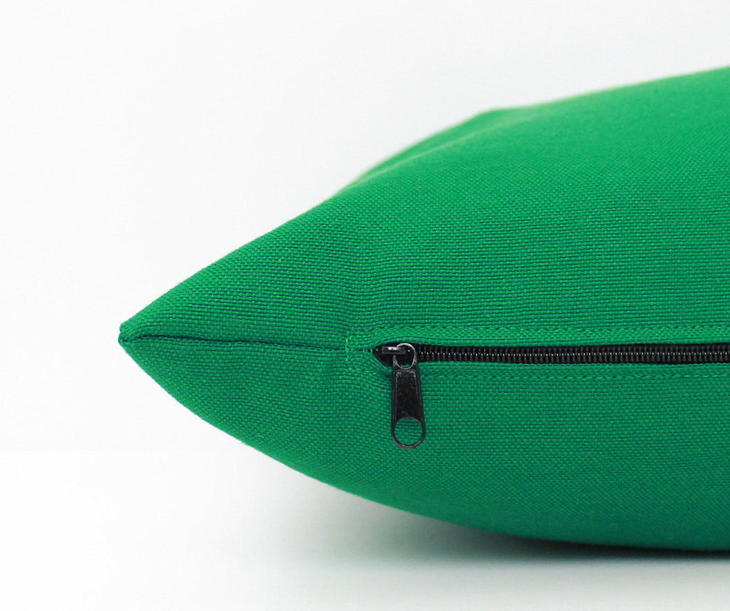 Kelly Green and Gold Colorblock Pillow Cover - Custom Metallic Stripe Color