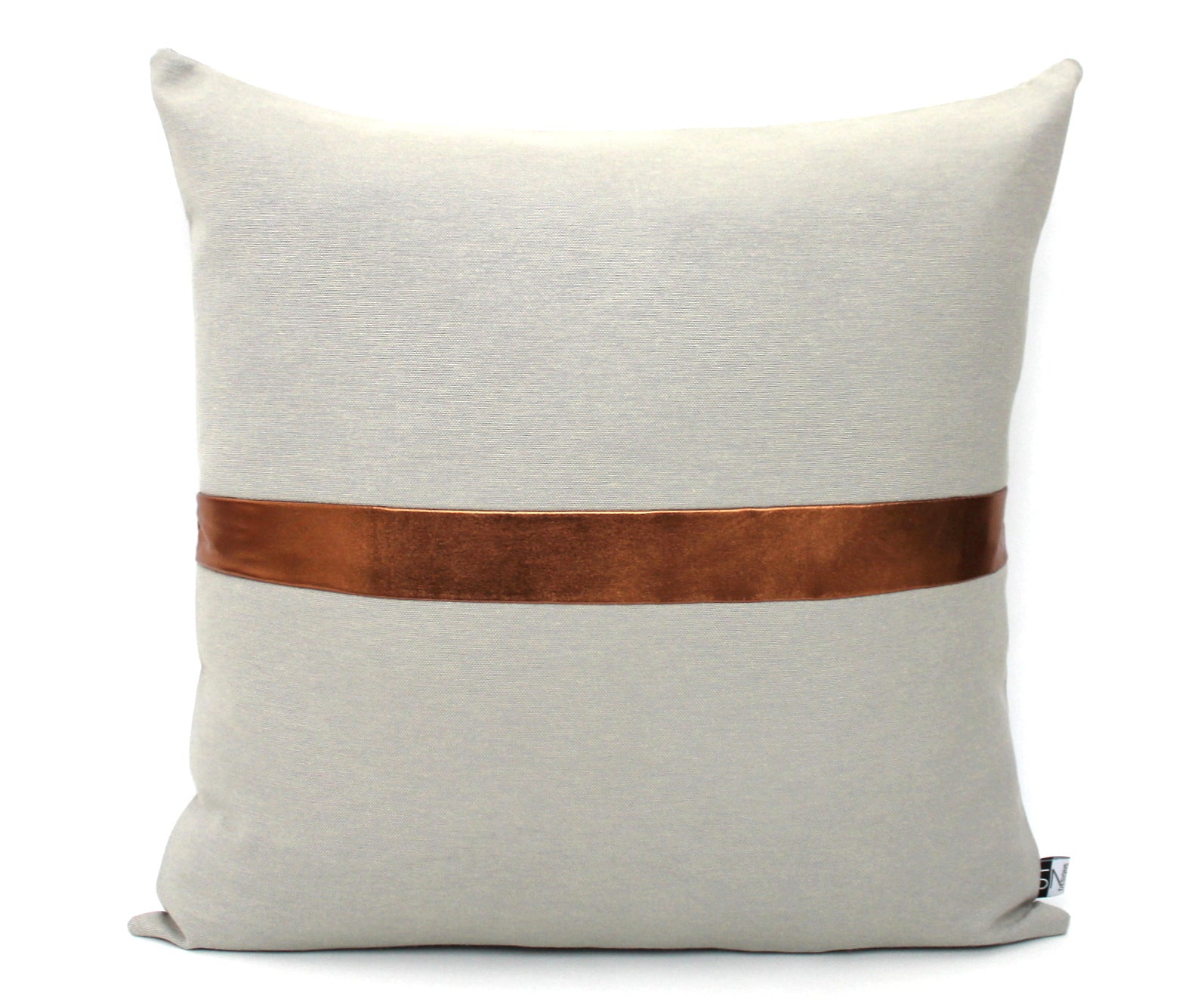 These affordable pillow covers are a must if you are looking for a touch of luxury in your home. The light grey cotton is made to pop with a custom stripe of silver, gold or copper or shiny black.