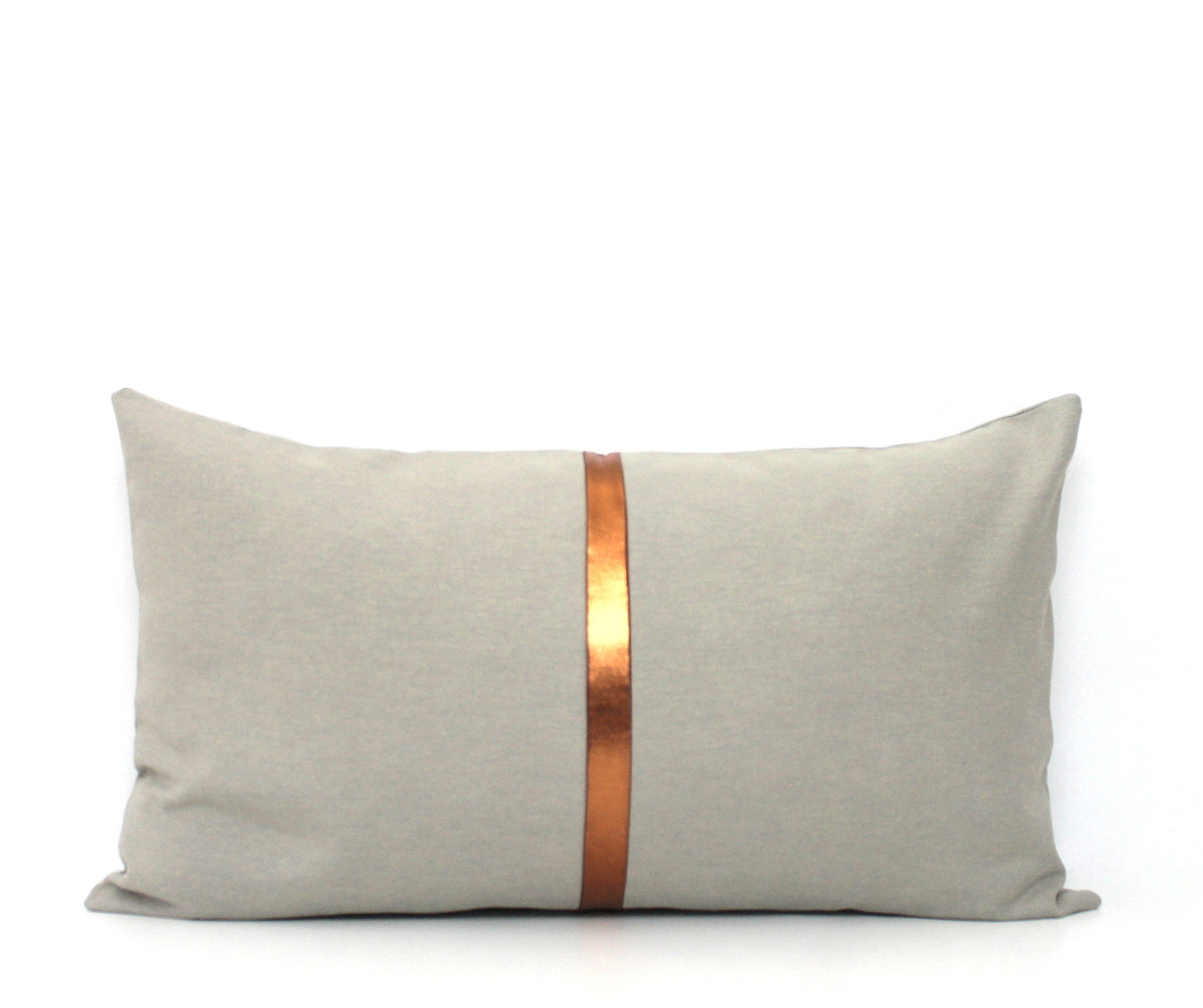 These affordable pillow covers are a must if you are looking for a touch of luxury in your home. The light grey cotton is made to pop with a custom stripe of silver, gold or copper or shiny black.