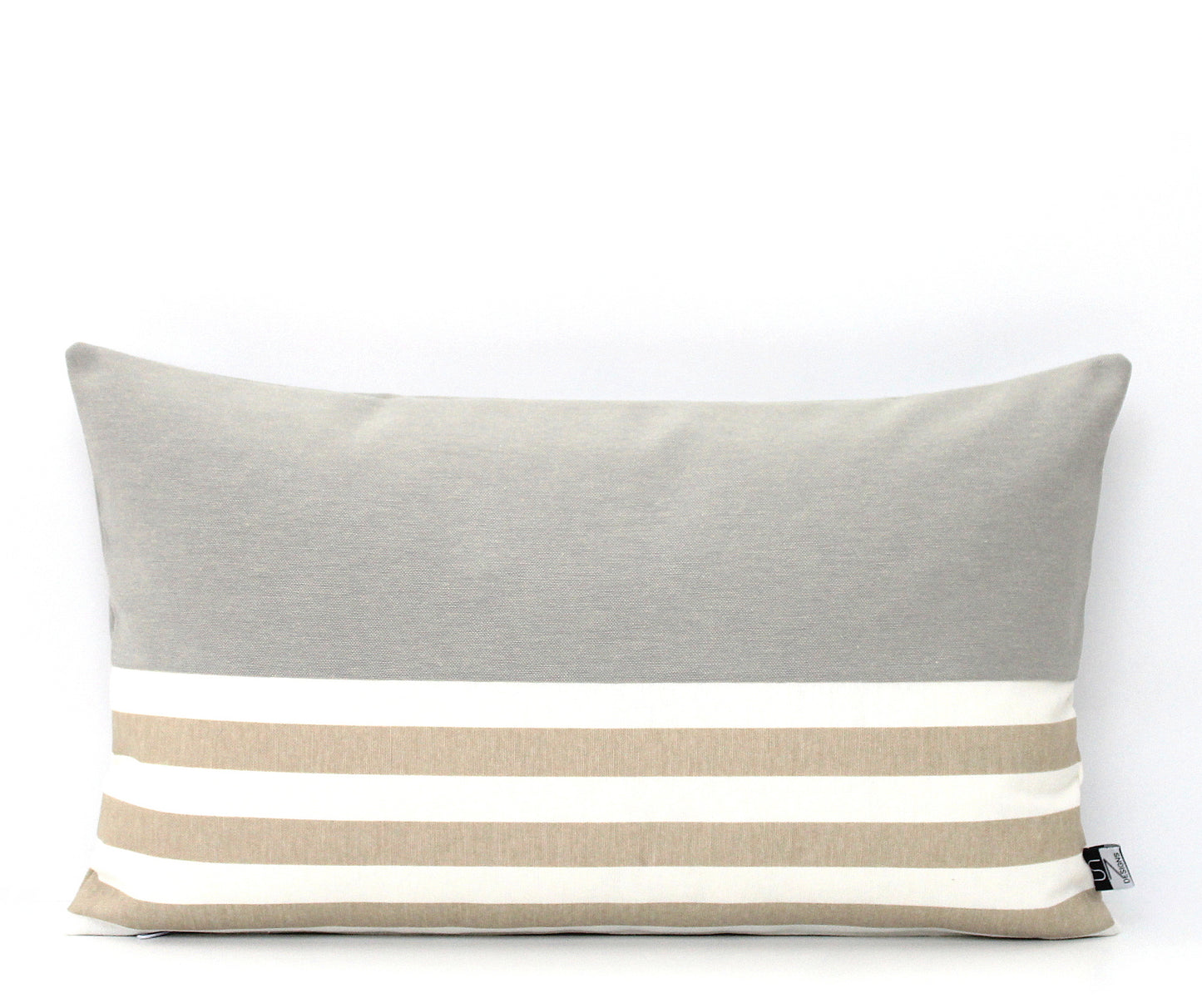 Light Grey, Beige and off White Colorblock Pillow Cover
