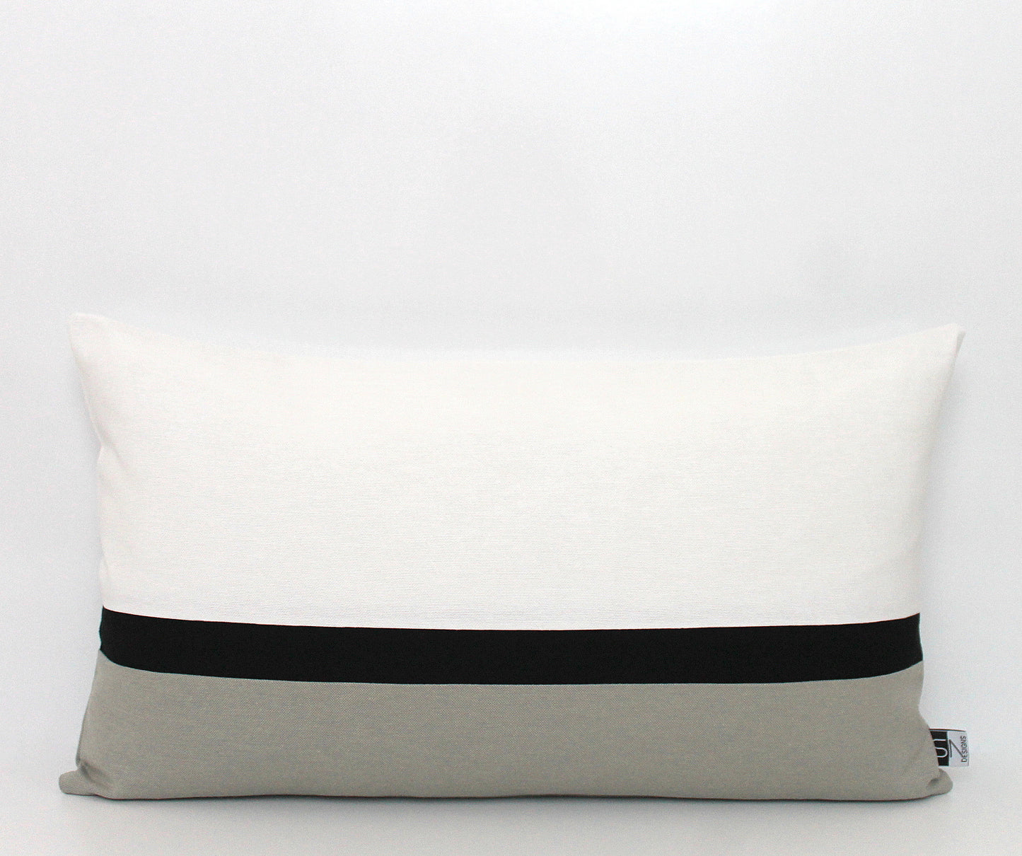 White, Black and Grey Colorblock Pillow Cover