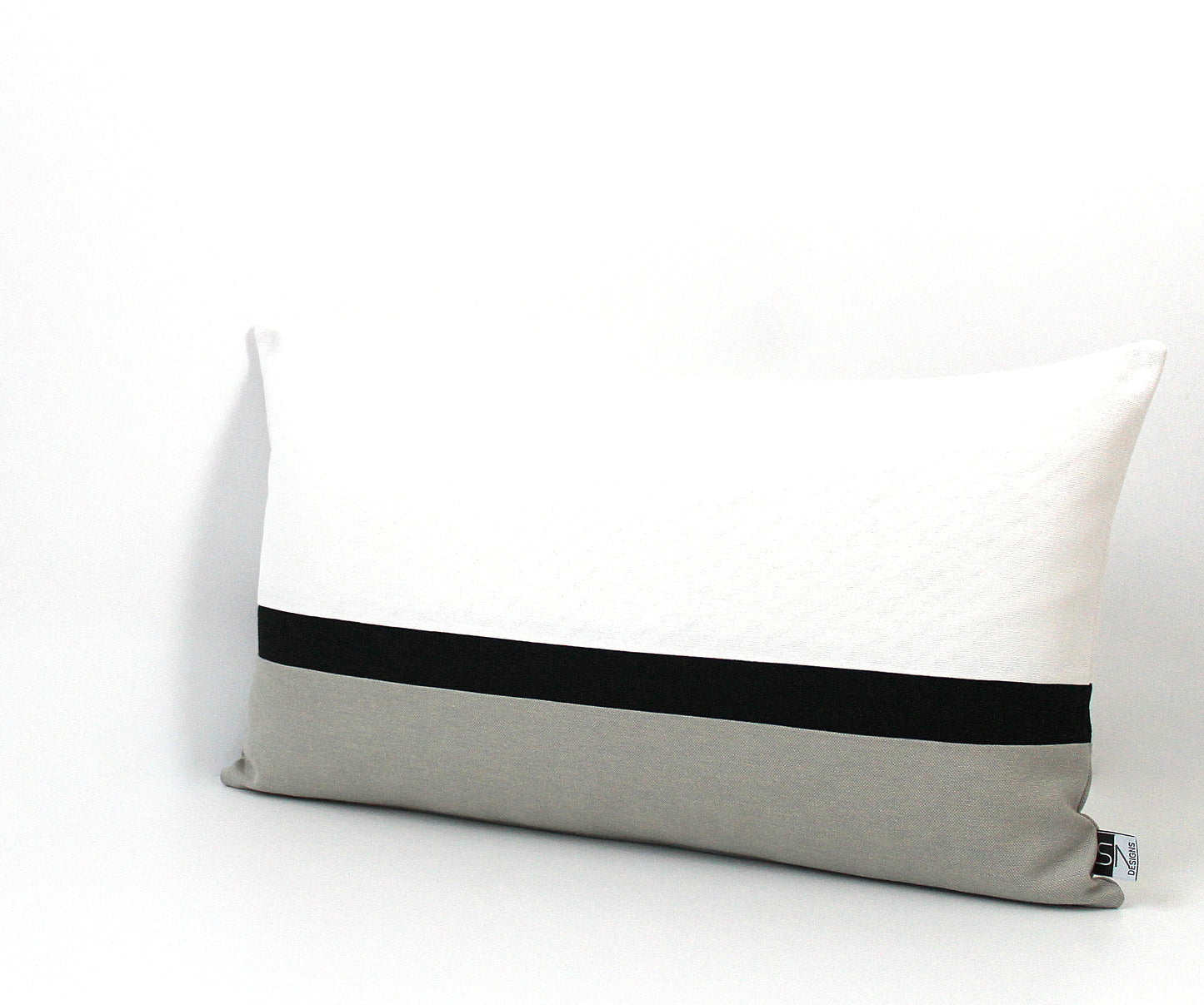 White, Black and Grey Colorblock Pillow Cover