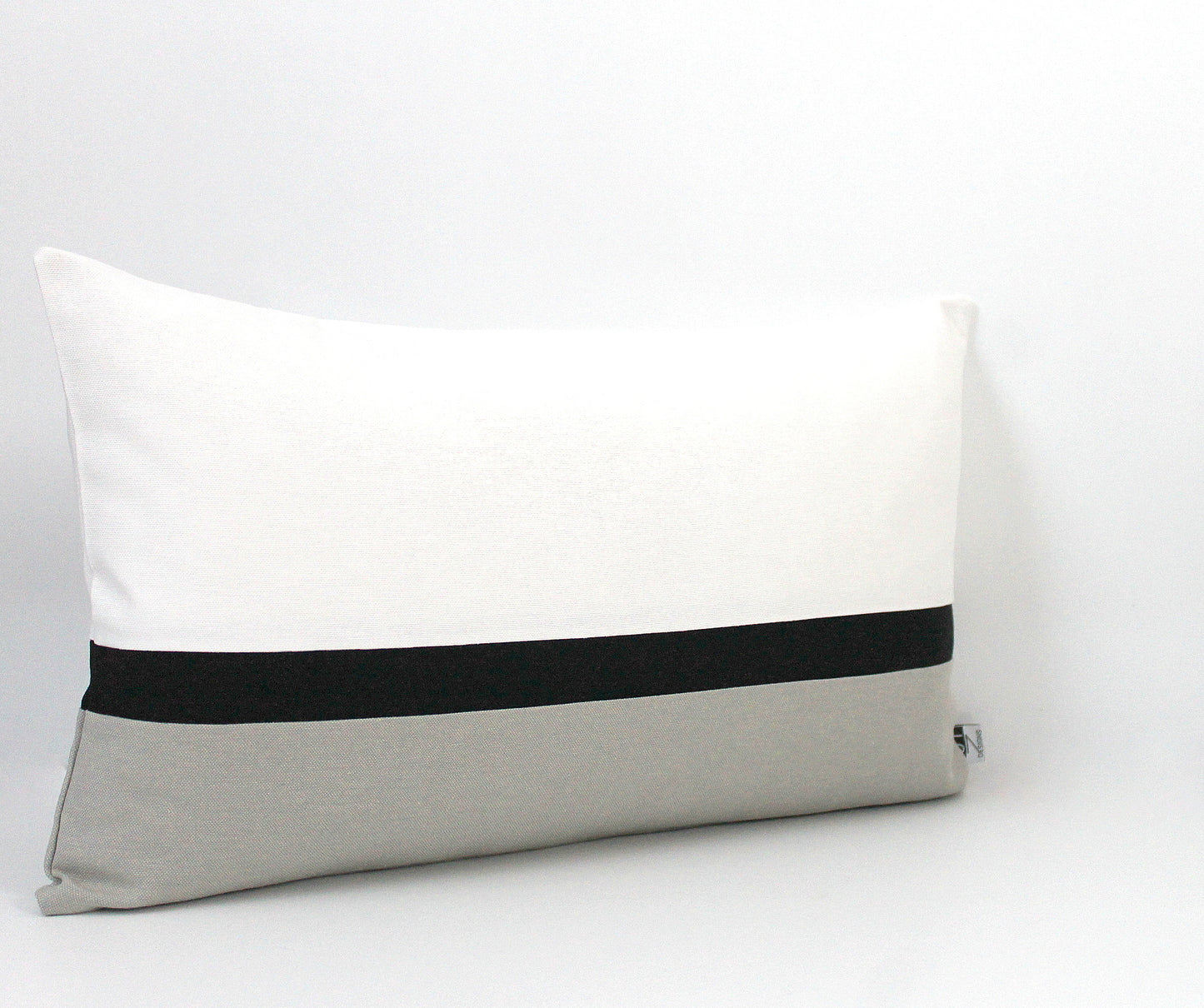 White, Black and Grey Colorblock Pillow Cover