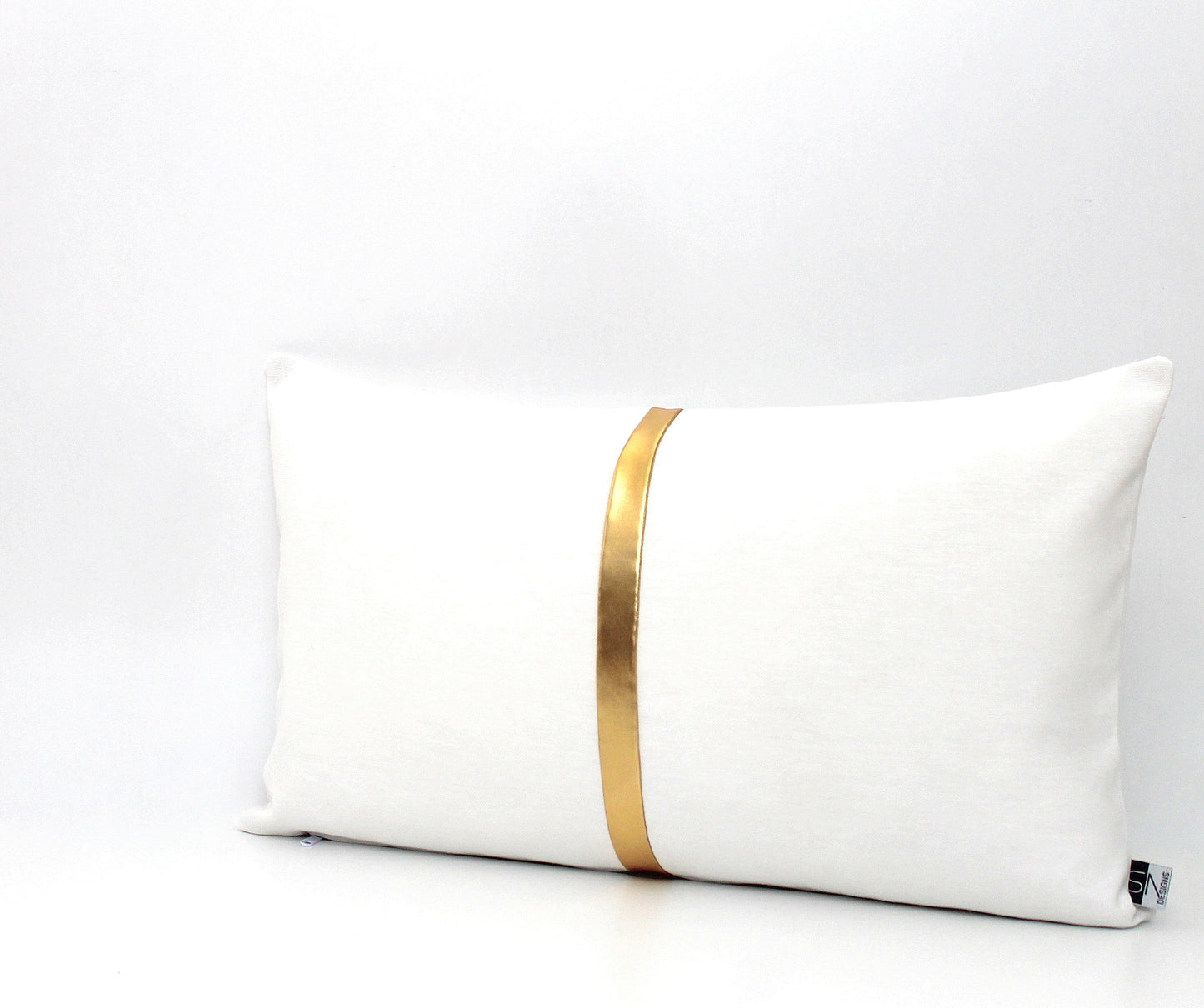 White and Silver Colorblock Pillow Cover