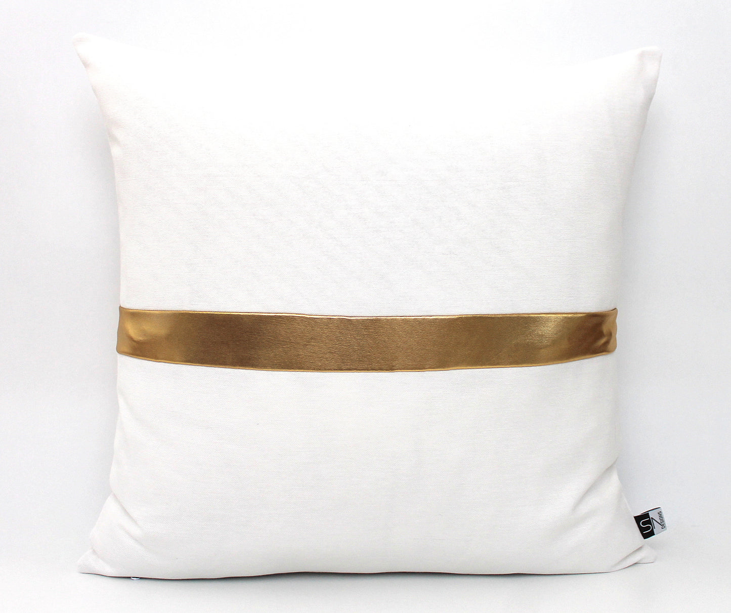 White and Silver Colorblock Pillow Cover