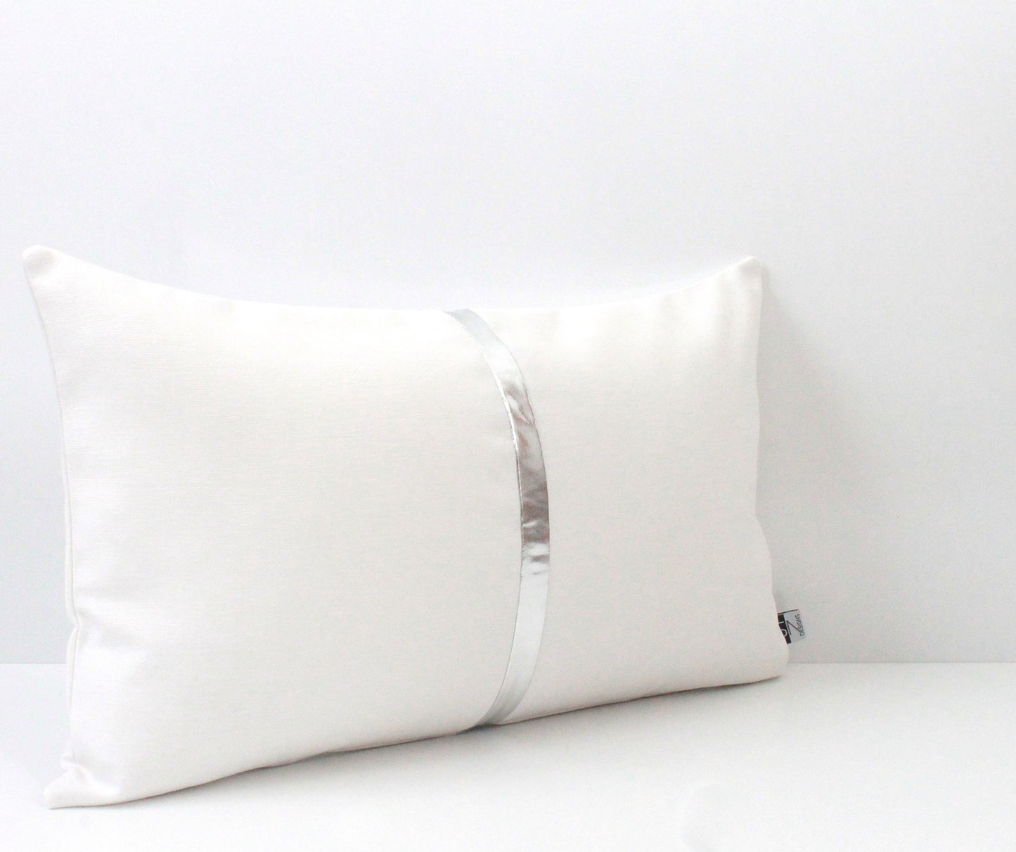 White and Copper Colorblock Pillow Cover