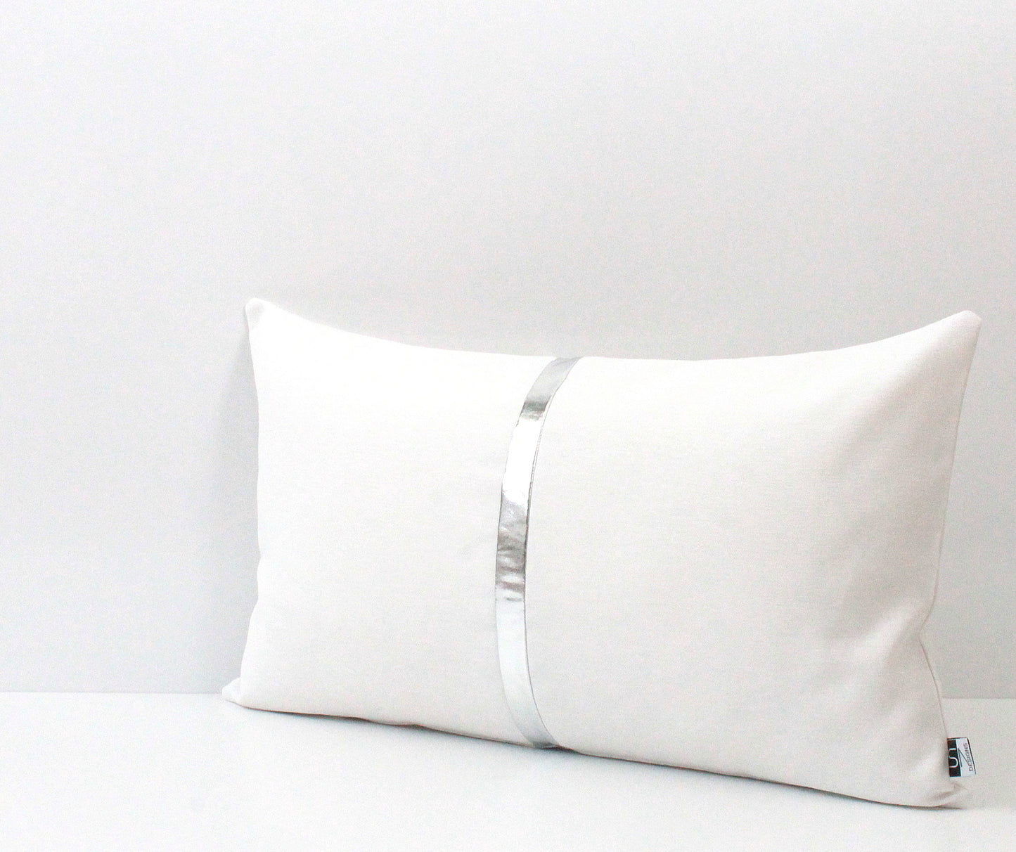 White and Gold Colorblock Pillow Cover